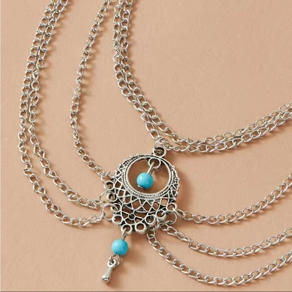 Bundle me Boho Style Arm/ Anklet Jewelry Adjustable Silver Toned Ankle Bracelet - Picture 5 of 7